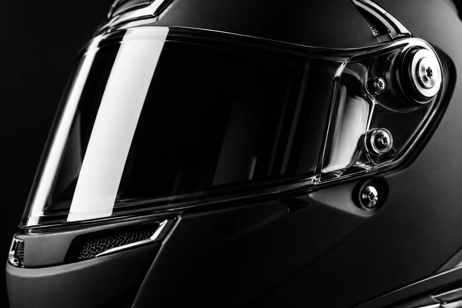 Detalle de un casco de competición genérico sin marca; ilustración IA, no Superlicencia, equipo de un piloto ni prueba de una sanción.