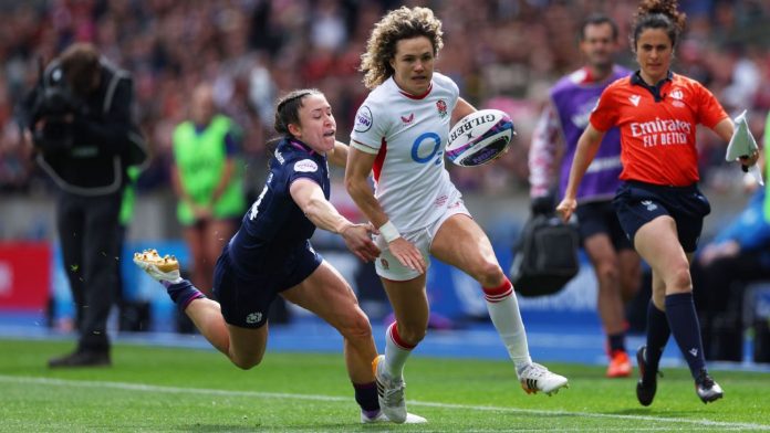 Escocia 7-84 Inglaterra: las campeonas defensores derrotan a las anfitrionas en el Seis Naciones Femenino en Murrayfield
